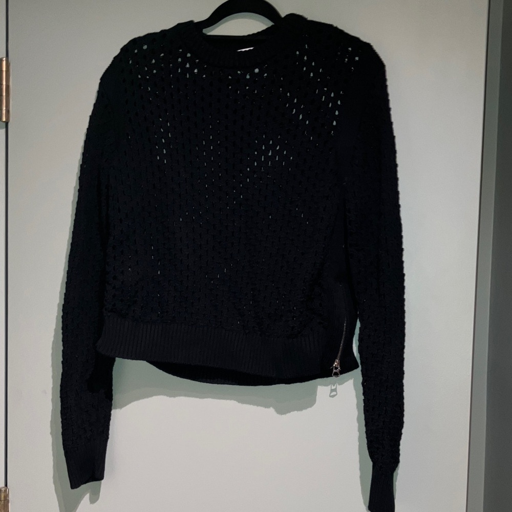 Varley Black Hains Knit Crew Sweater